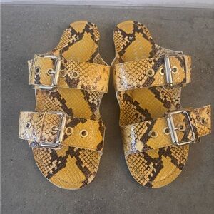 Jamie Haller Yellow Double Buckle Slide - 36